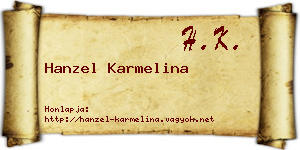 Hanzel Karmelina névjegykártya